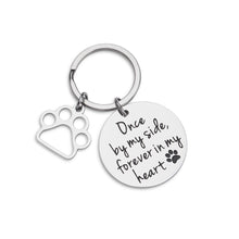 Load image into Gallery viewer, Loss of Pet Memorial Keychain Dog Cat Remembrance Jewelry Pet Sympathy Gift Dog Remembrance for Women Men Once by My Side Forever in My Heart Key Ring
