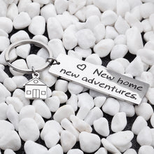 Load image into Gallery viewer, Housewarming Gifts Keychain for New Home Gift First Home Keyring Best Neighbor Gifts Realtor Closing Gifts House Keys New Home New Adventures Presents
