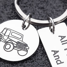 Load image into Gallery viewer, Funny gift keychain for dog Car lover women men gifts for Car Owner Accessories Enthusiasts All I need is my and my dog Wave Paw Print Key Ring
