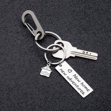 Load image into Gallery viewer, Housewarming Gifts Keychain for New Home Gift First Home Keyring Best Neighbor Gifts Realtor Closing Gifts House Keys New Home New Adventures Presents
