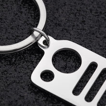 Load image into Gallery viewer, Auto Grille Keychain for Wraler,Compss, Chroke, Lbery, Ptrio, Rbico,Reegad, SR/T, TJ, CJ Owner Accessories Enthusiasts Automotive Lser Stainless Steel Key Chain
