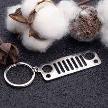 Load image into Gallery viewer, Auto Grille Keychain for Wraler,Compss, Chroke, Lbery, Ptrio, Rbico,Reegad, SR/T, TJ, CJ Owner Accessories Enthusiasts Automotive Lser Stainless Steel Key Chain
