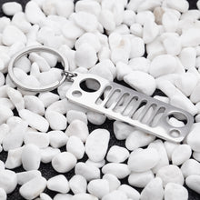 Load image into Gallery viewer, Auto Grille Keychain for Wraler,Compss, Chroke, Lbery, Ptrio, Rbico,Reegad, SR/T, TJ, CJ Owner Accessories Enthusiasts Automotive Lser Stainless Steel Key Chain
