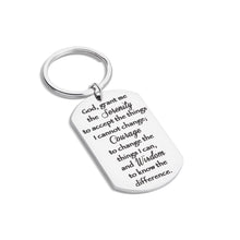 Load image into Gallery viewer, Christian Keychain Serenity Prayer Gift Sobriety Recovery Gifts AA Gift Religious Gift for Woman Men Teen Boy Girls Birthday Her Key Ring Inspirational Motivational Jewelry
