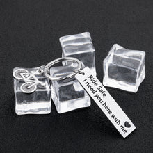 Load image into Gallery viewer, Christmas Gifts for Cycling Enthusiast Ride Safe Keychain i Need You here with me Couples Keychain Gift for Boyfriend Husband Father Birthday Gifts Dad Key Ring Men Women
