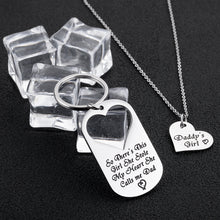 Load image into Gallery viewer, Best Gift for Dad Keychain Pendant - Daddy I Will Always Be Your Little Girl Stainless Steel Key Ring Charm Pendant, Best Father‘s Day Gift from Daughter (Gift Package)
