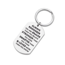 Load image into Gallery viewer, Inspirational Gifts from Mom Dad Christmas Gift for Grandson Granddaughter Keychain for Women Men Student Teen Girls Boys Always Remember You are Braver Than You Believe Graduation Birthday
