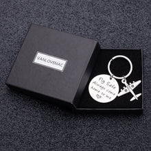 Load image into Gallery viewer, Pilot Gift for Men Women Aviator Fly Safe Keychain Birthday for Flight Attendant Traveling Present from Boyfriend Girlfriend Dad Mom Friend Key Ring
