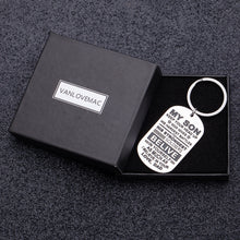 Load image into Gallery viewer, To My Son Inspirational Christmas Gif Keychain for Boys Teenage Kids from Dad Father In Law Men Birthday College Graduation Encouragement Stocking Stuffers Key Ring Gifs Family
