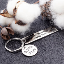Load image into Gallery viewer, 18 Birthday Gift keychain for Teen Teenage Girls Boys Graduation Anniversary

