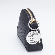 Load image into Gallery viewer, Teacher Appreciation Gifts for Women Men Graduation Keychain from Teen Student Boys Girls Preschool Gift Mom Dad Thank You Gift It Takes Big Heart to Shape Little Minds Key Ring
