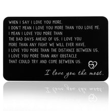 Load image into Gallery viewer, I Love You Wallet Card Insert Anniversary Gif for Men Christmas Gifs for Boyfriend Valentine Day Couple Gifs for Husband Fathers Day for Him Birthday Wedding for Groom Fiance Him
