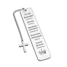 Load image into Gallery viewer, Christian Gifts Bookmark for Women Bible Verse Inspirational Religious Bookmark for Daughter Girls Book Lovers Christmas Stocking Stuffers Birthday Gift for Friends Sister Goddaughter Baptism Church
